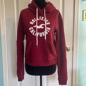Women's Hollister logo hoodie sweatshirt XS burgundy red